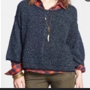Free people under your spell navy blue knit sweater